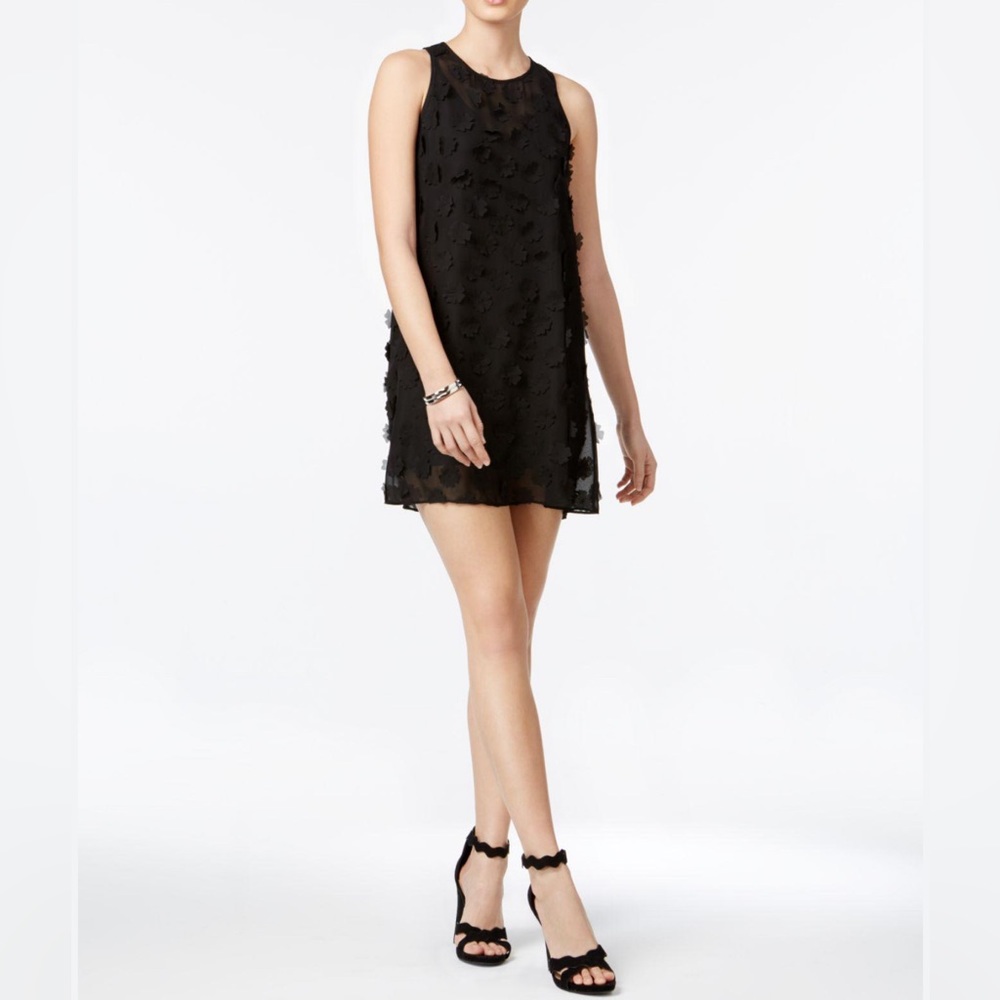 BCBG black chiffon cocktail dress